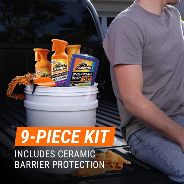 Armor All Ultimate Car Detailing Kit, Includes Car Wash, Glass Cleaner, Tire Cleaner, Microfiber Accessories (9 Piece Kit) - Image 3