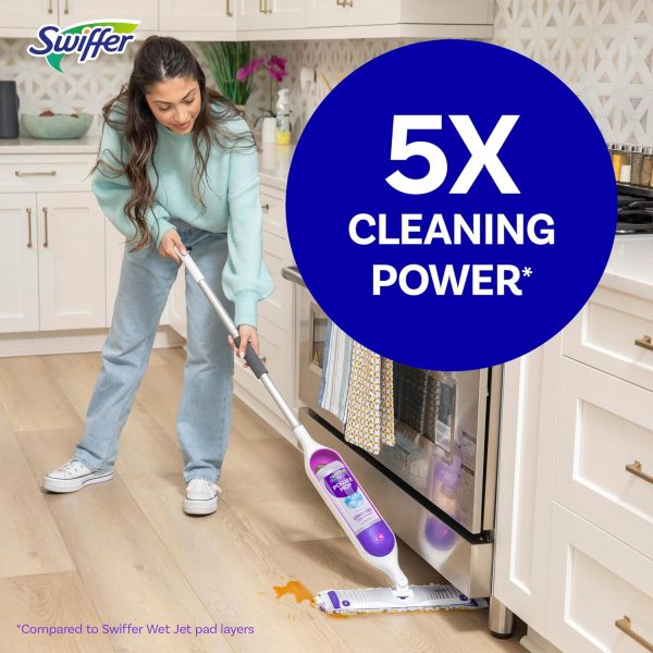Swiffer Power Mop, Floor Cleaner for Mopping Tile, Vinyl, Laminate, Wood in Home, Bathroom, Kitchen, All Purpose Multi-Surface Cleaning Set Includes PowerMop, 2 Pads, 1 Fresh Solution, & 2 Batteries - Image 3
